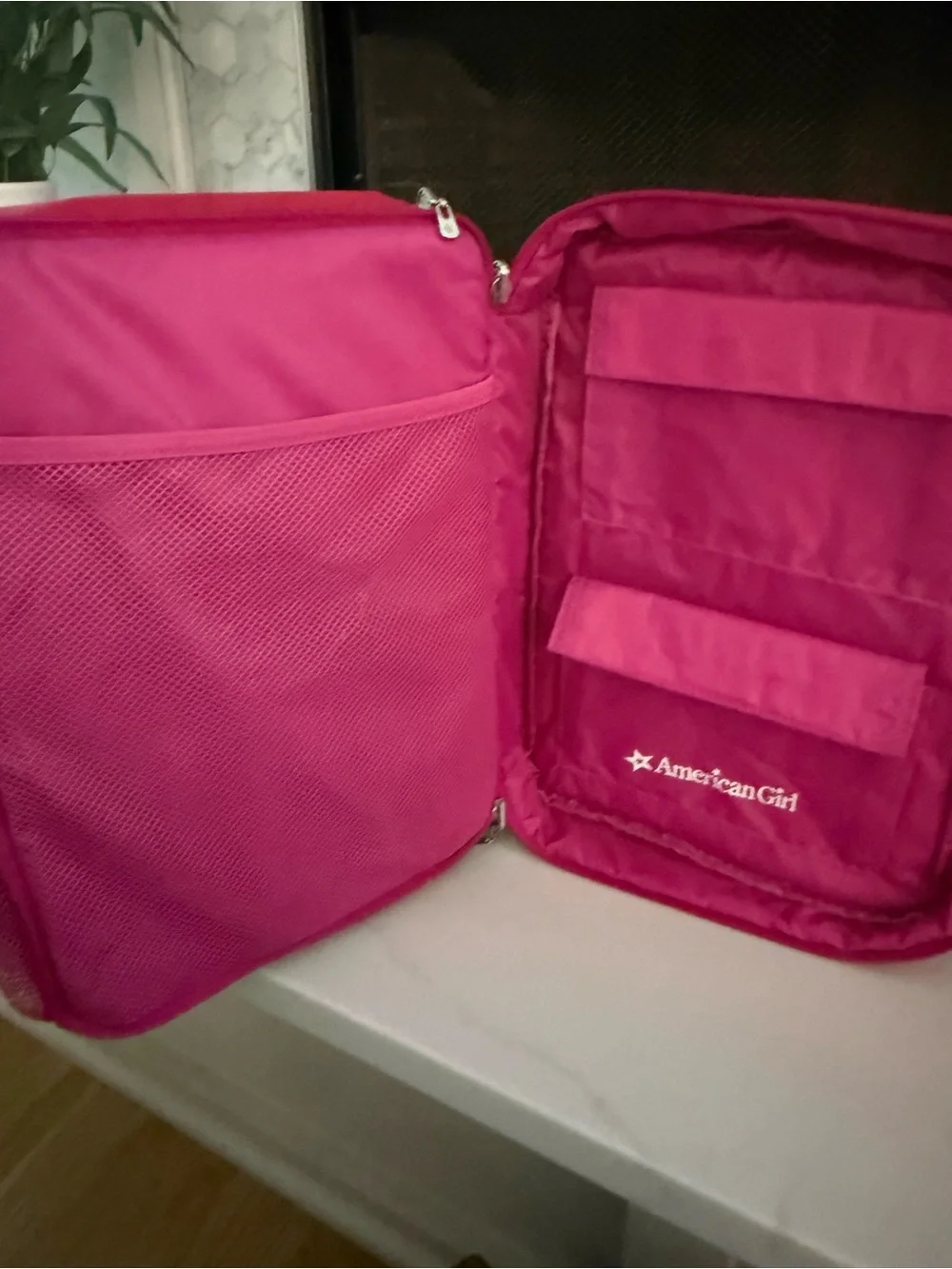 American Girl Pink Star Accent Girls' backpack doll carrier